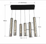 Cilindro lampa wisząca 6xLED 54W czarna 6223-0610