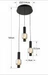 Ronda lampa wisząca 3xLED 24W CCT czarna 6224-0310