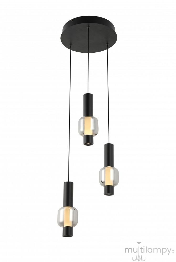 Ronda lampa wisząca 3xLED 24W CCT czarna 6224-0310