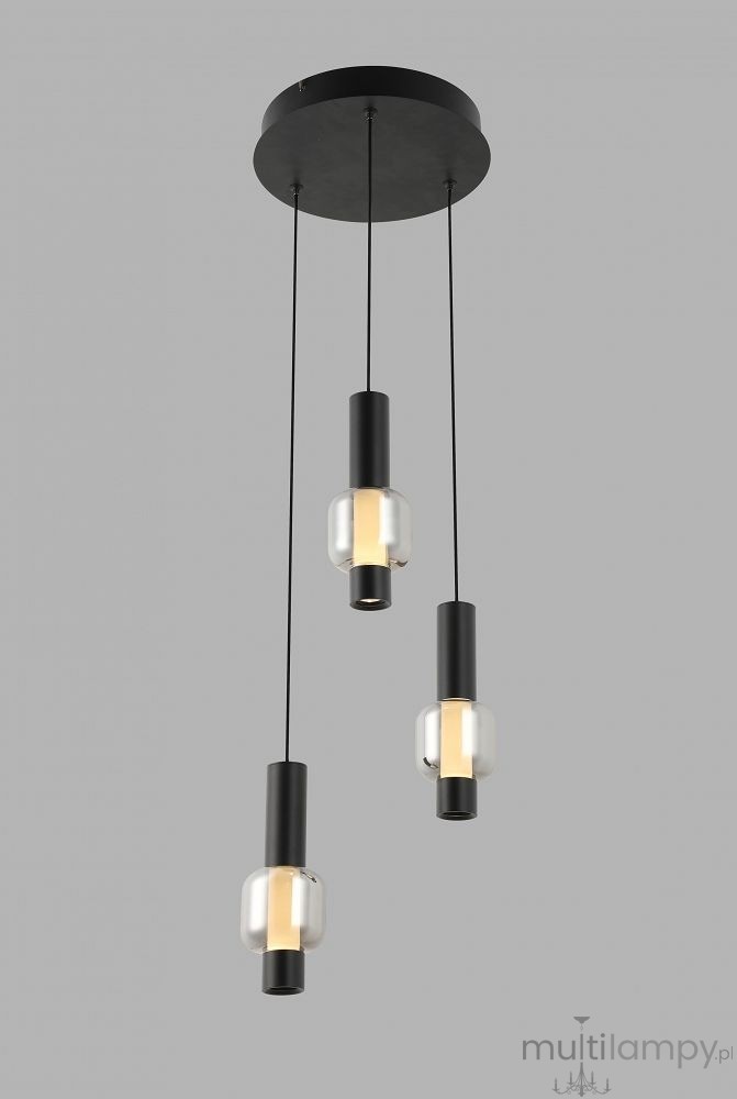 Ronda lampa wisząca 3xLED 24W CCT czarna 6224-0310