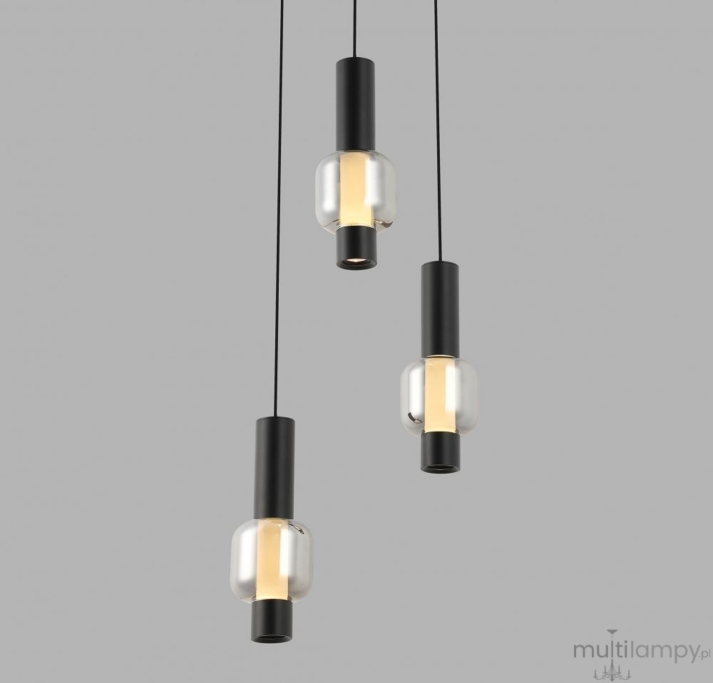 Ronda lampa wisząca 3xLED 24W CCT czarna 6224-0310