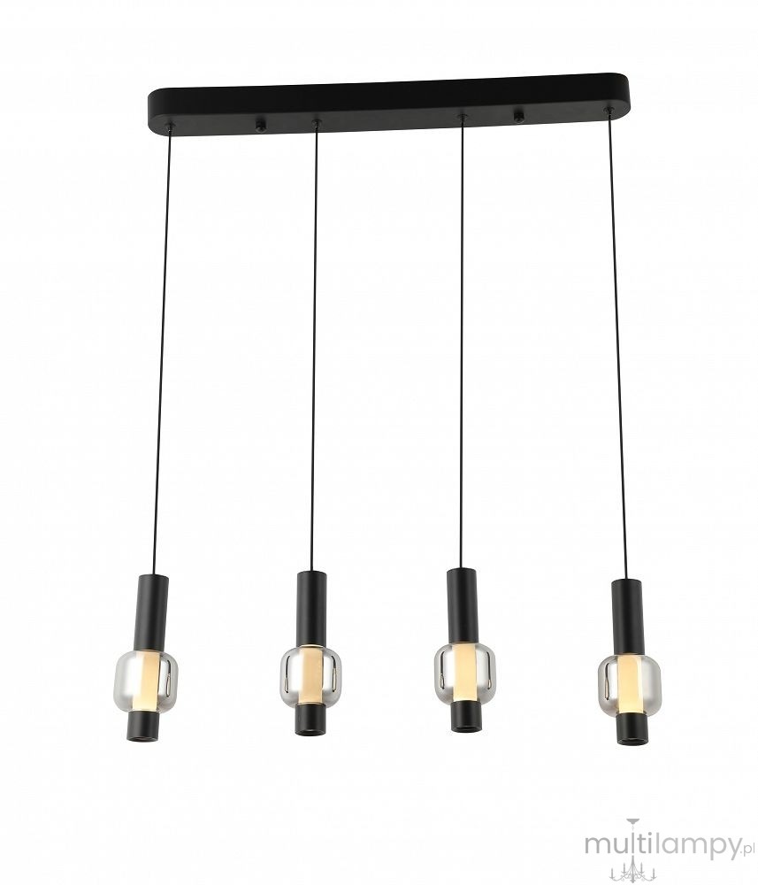 Ronda lampa wisząca 4xLED 32W CCT czarna 7224-0410