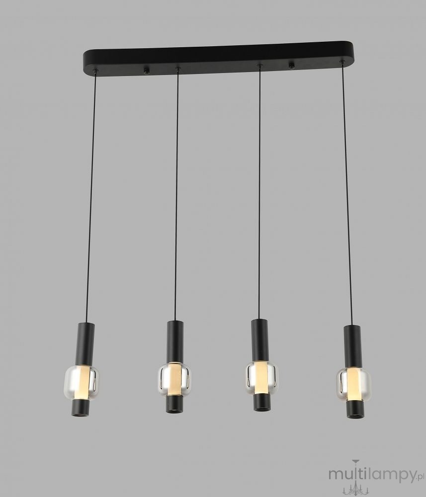 Ronda lampa wisząca 4xLED 32W CCT czarna 7224-0410