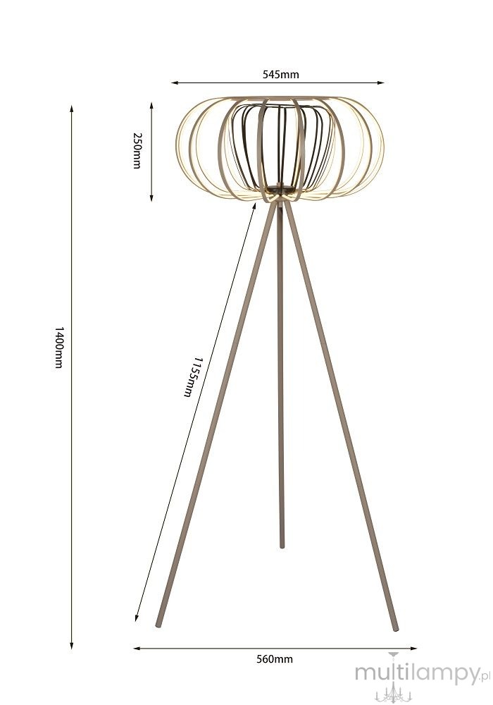 Salo lampa podłogowa LED 48W piaskowa czarna 3033-113S