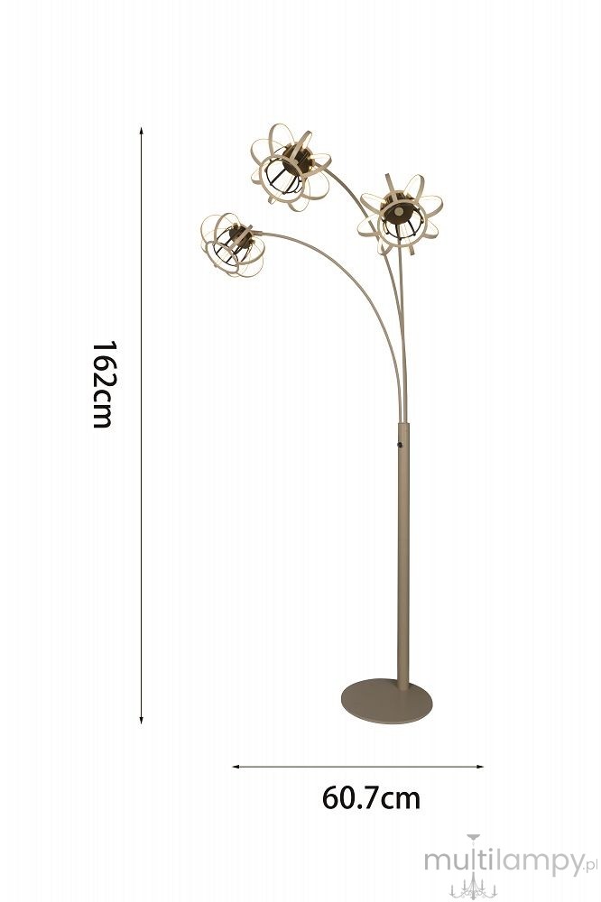 Salo lampa podłogowa 3xLED 26W piaskowa czarna 3033-313