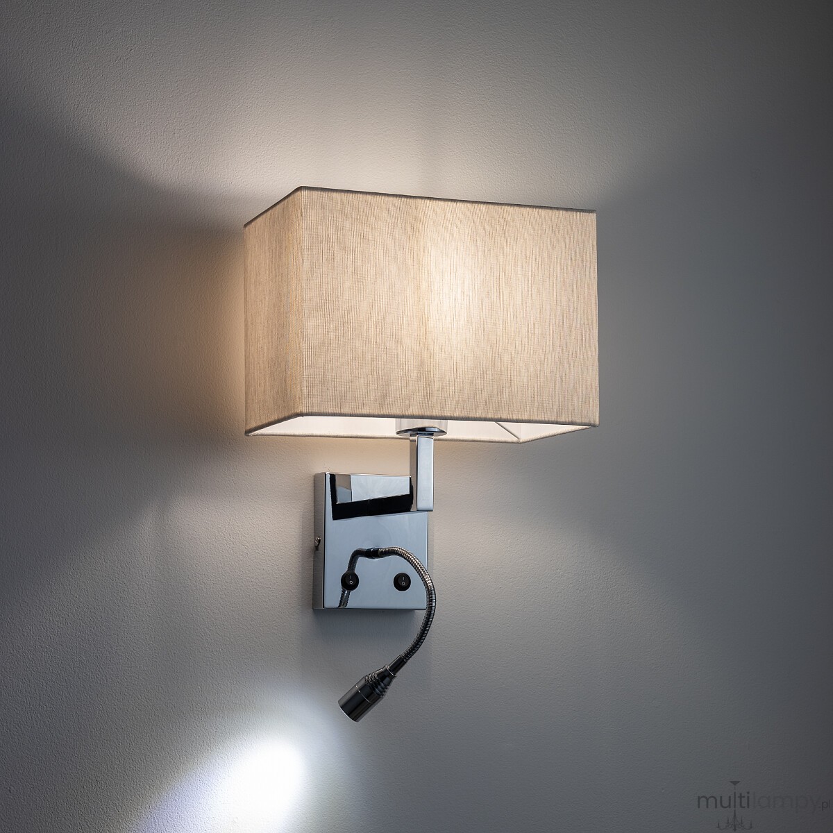Hotel Mood kinkiet 1xE27 + LED 2,2W chrom/kremowy 11785
