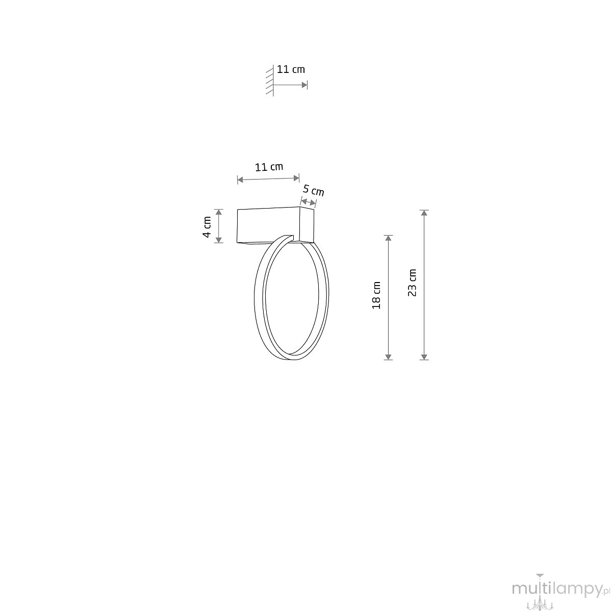 Circolo kinkiet LED 9W 3000K biały 11601