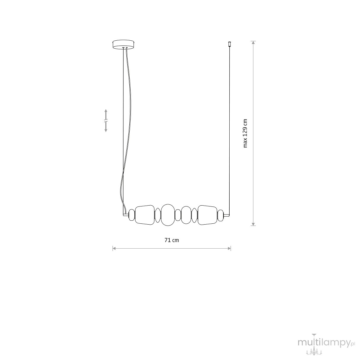 Ceramic lampa wisząca LED 22W 3000K złoty 11700