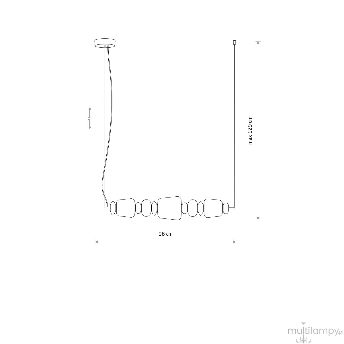 Ceramic lampa wisząca LED 26W 3000K złoty 11699