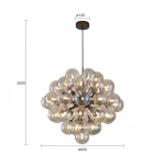Portofino lampa wisząca 44xG9 czarny chrom 5079-4405