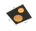 Toulon kinkiet 2xLED 30W czarny złoty 4044-304M