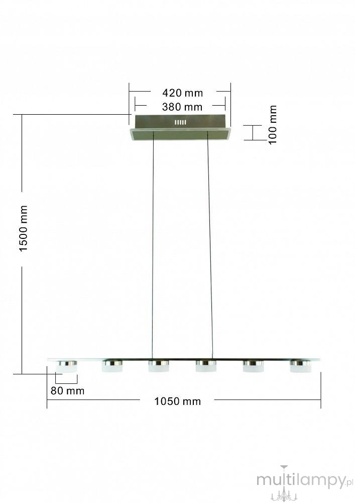 Cassis lampa wisząca 6xLED 33W nikiel 7066-703