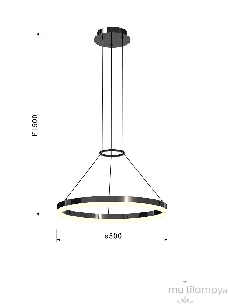 Perpignon lampa wisząca LED 30W czarny chrom 6049-0110