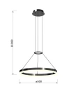 Perpignon lampa wisząca LED 30W czarny chrom 6049-0110