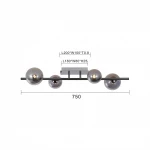 Sevilla lampa sufitowa 4xG9 czarny chrom dymiony 9214-0410