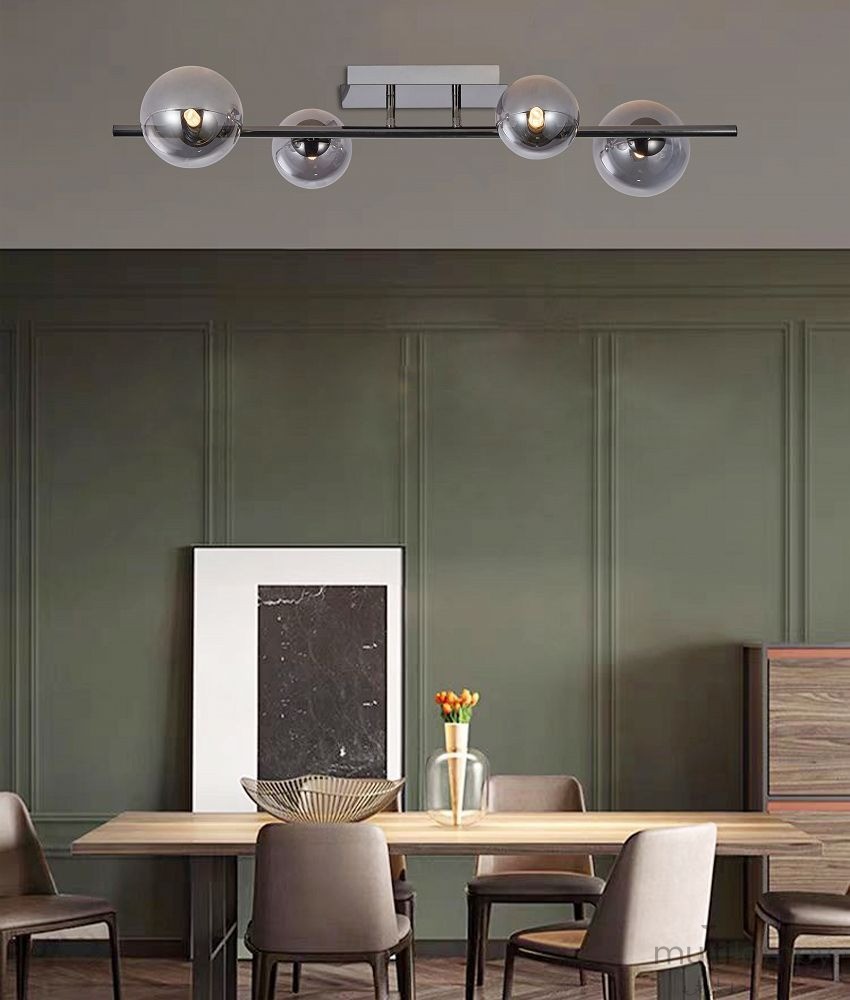 Sevilla lampa sufitowa 4xG9 czarny chrom dymiony 9214-0410