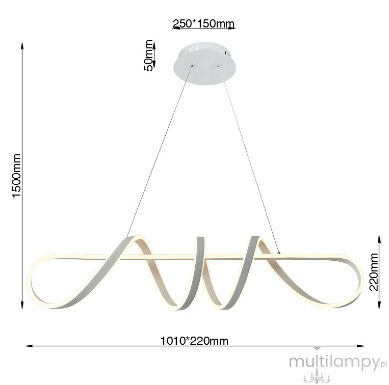 Trevance lampa wisząca LED 72W szara 6203-0106L