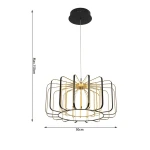 Xara lampa wisząca LED 35W czarna złota 6210-0110L