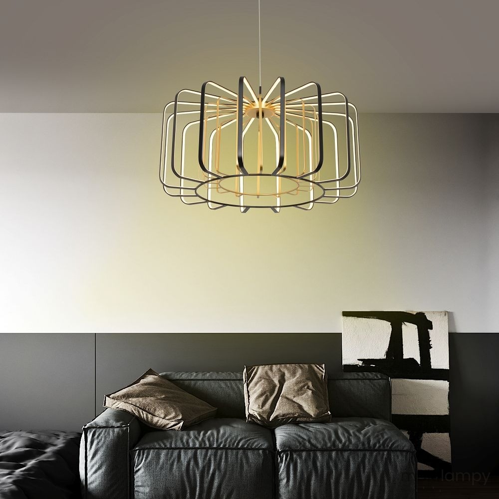 Xara lampa wisząca LED 35W czarna złota 6210-0110L