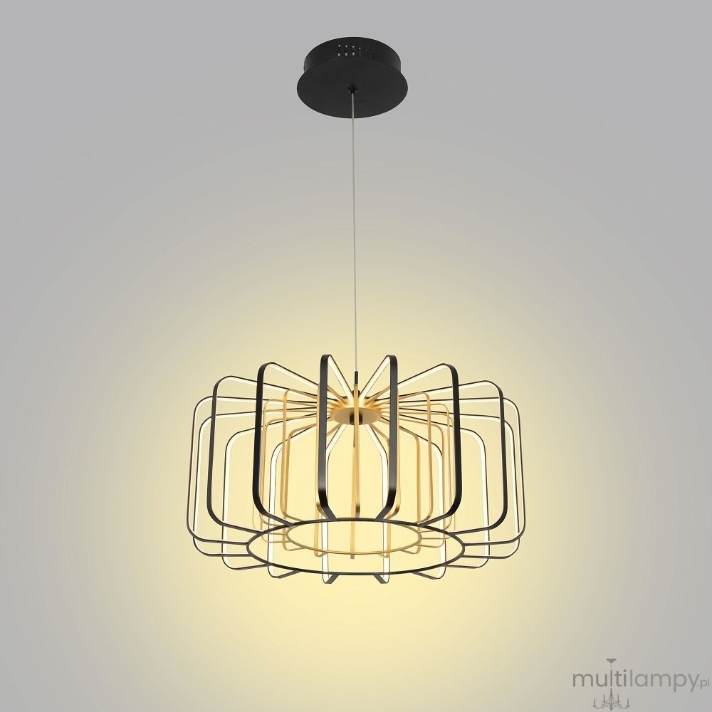 Xara lampa wisząca LED 35W czarna złota 6210-0110L