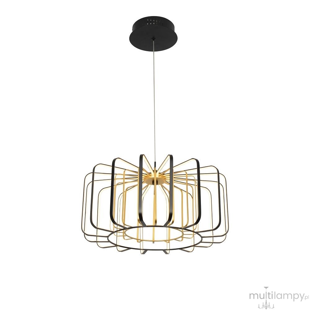 Xara lampa wisząca LED 35W czarna złota 6210-0110L