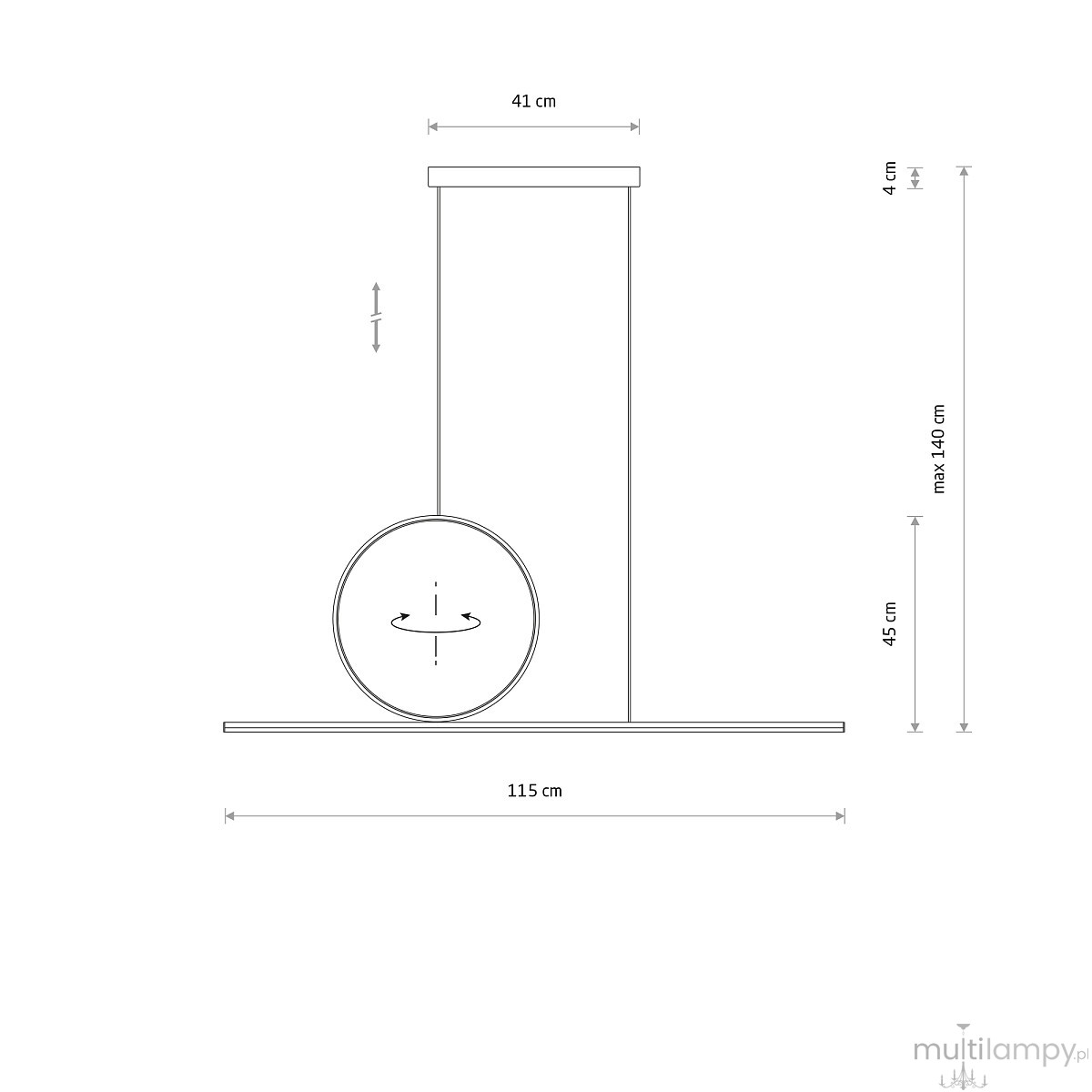 Lineo LED lampa wisząca 39W 3000K biała 11885