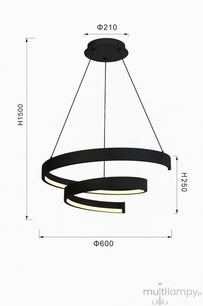 Toppo lampa wisząca LED 56W czarna 6032-0110