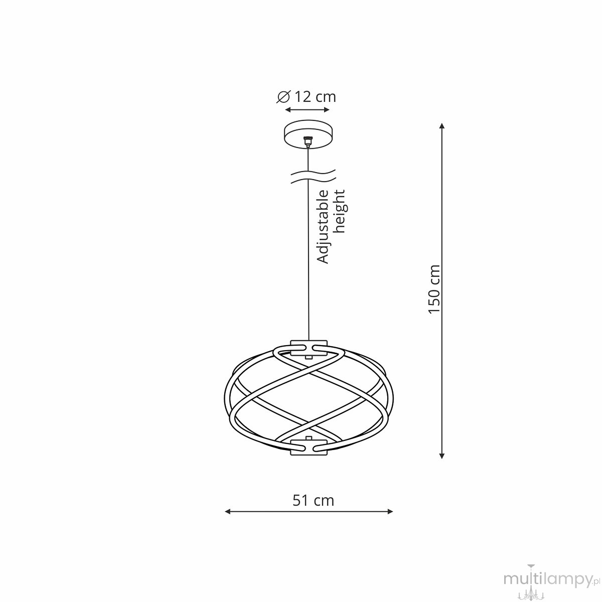 Kandor lampa wisząca LED 45W CCT złota LP-1425/1P GD