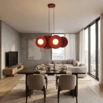 Umbra lampa wisząca 4xG9 burgund 1729/4