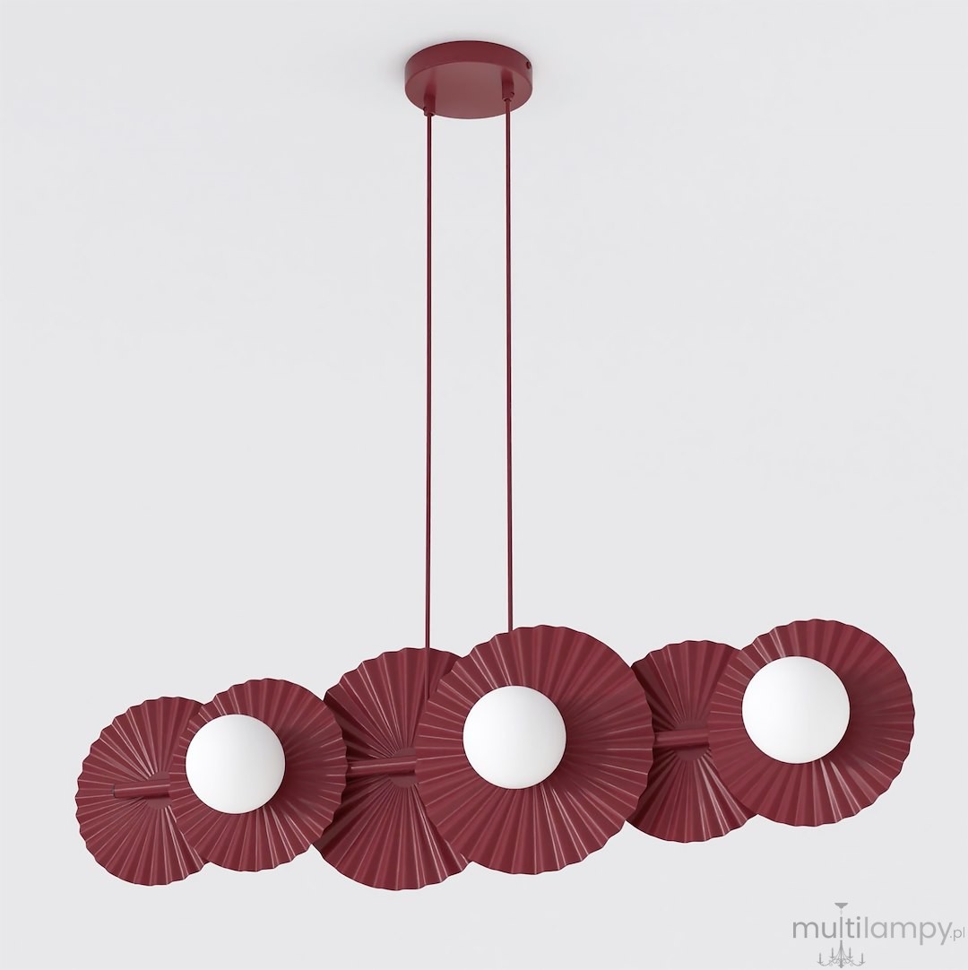 Umbra lampa wisząca 6xG9 burgund 1729/6