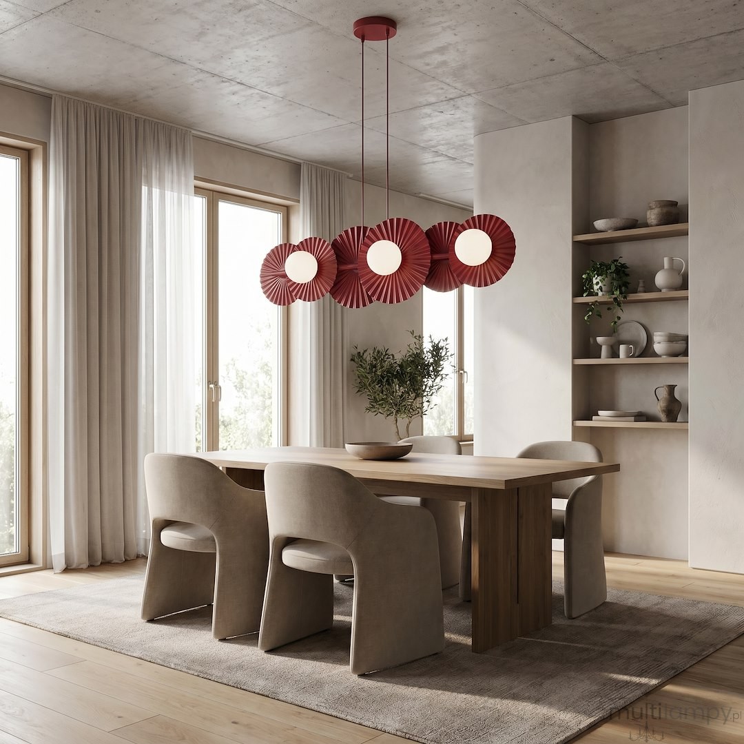 Umbra lampa wisząca 6xG9 burgund 1729/6