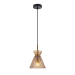 Balme lampa wisząca 1xE27 czarna/ bursztyn PND-3627-1-BRO-AMB