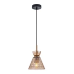 Balme lampa wisząca 1xE27 czarna/bursztyn PND-3624-1-BRO-AMB