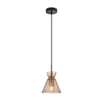 Balme lampa wisząca 1xE27 czarna/bursztyn PND-3621-1-BRO-AMB