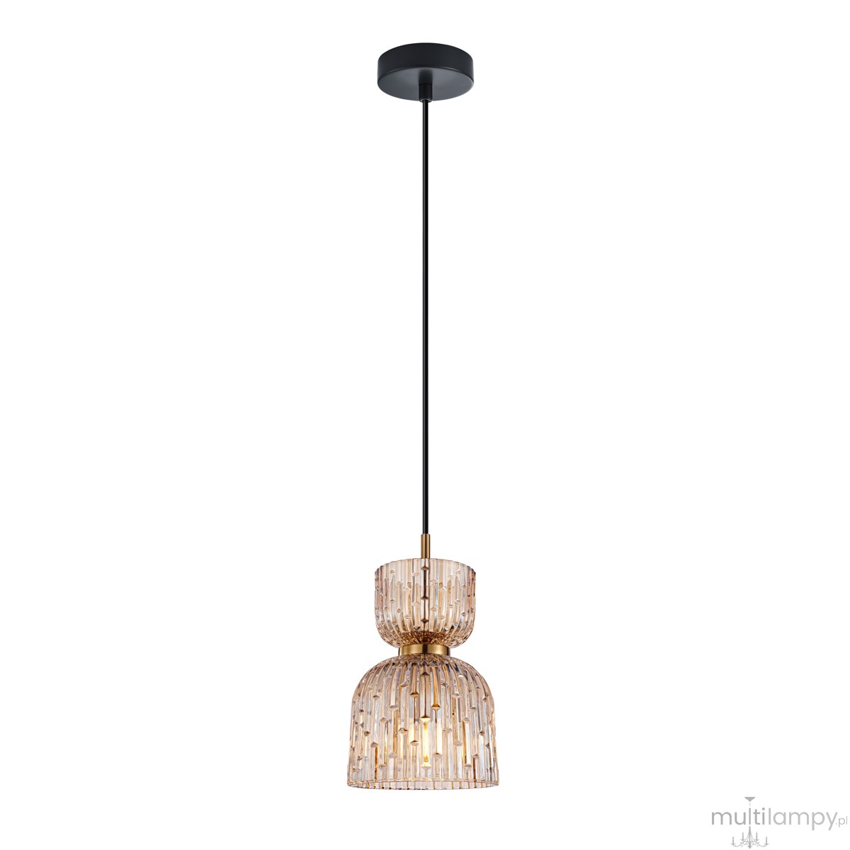 Balme lampa wisząca 1xE27 czarna/bursztyn PND-3619-1-BRO-AMB
