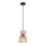 Balme lampa wisząca 1xE27 czarna/bursztyn PND-3619-1-BRO-AMB