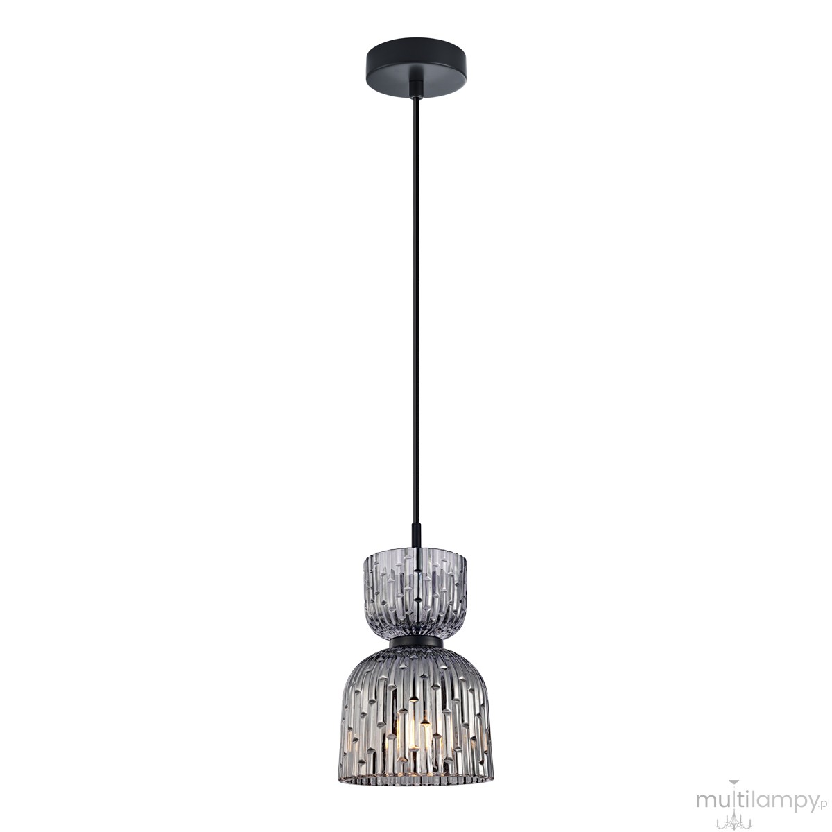 Balme lampa wisząca 1xE27 czarna/dymiony PND-3619-1-BK-SG