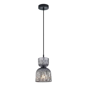 Balme lampa wisząca 1xE27 czarna/dymiony PND-3619-1-BK-SG