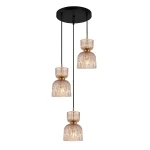 Balme lampa wisząca 3xE27 czarna/bursztyn PND-3619-3A-BRO-AMB