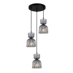 Balme lampa wisząca 3xE27 czarna/dymiony PND-3619-3A-BK-SG