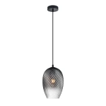 Alias lampa wisząca 1xE27 czarna/dymiony PND-3663-1-BK-SG