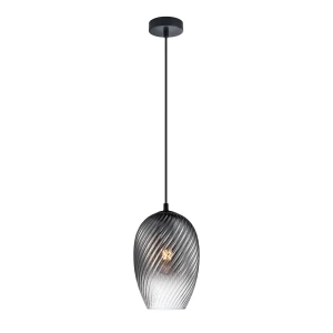 Alias lampa wisząca 1xE27 czarna/dymiony PND-3663-1-BK-SG