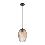 Alias lampa wisząca 1xE27 czarna/bursztynowy PND-3663-1-BRO-AMB