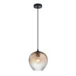 Alias lampa wisząca 1xE27 czarna/bursztynowy PND-3664-1-BRO-AMB