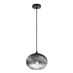 Alias lampa wisząca 1xE27 czarna/dymiony PND-3665-1-BK-SG