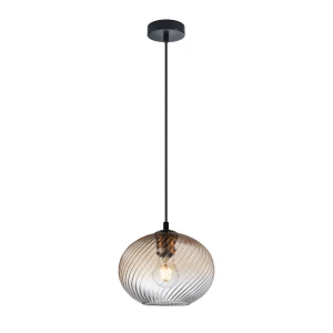 Alias lampa wisząca 1xE27 czarna/bursztynowy PND-3665-1-BRO-AMB