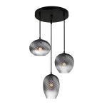 Alias lampa wisząca 3xE27 czarna/dymiony PND-3672-3A-BK-SG