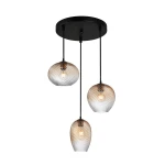 Alias lampa wisząca 3xE27 czarna/bursztynowy PND-3672-3A-BRO-AMB