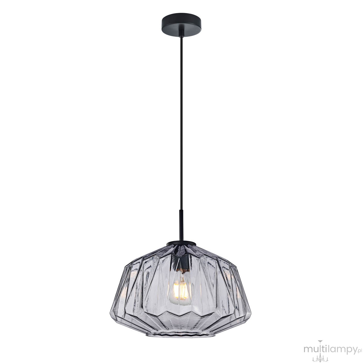 Antita lampa wisząca 1xE27 czarna/dymiony PND-3644-1-BK-SG