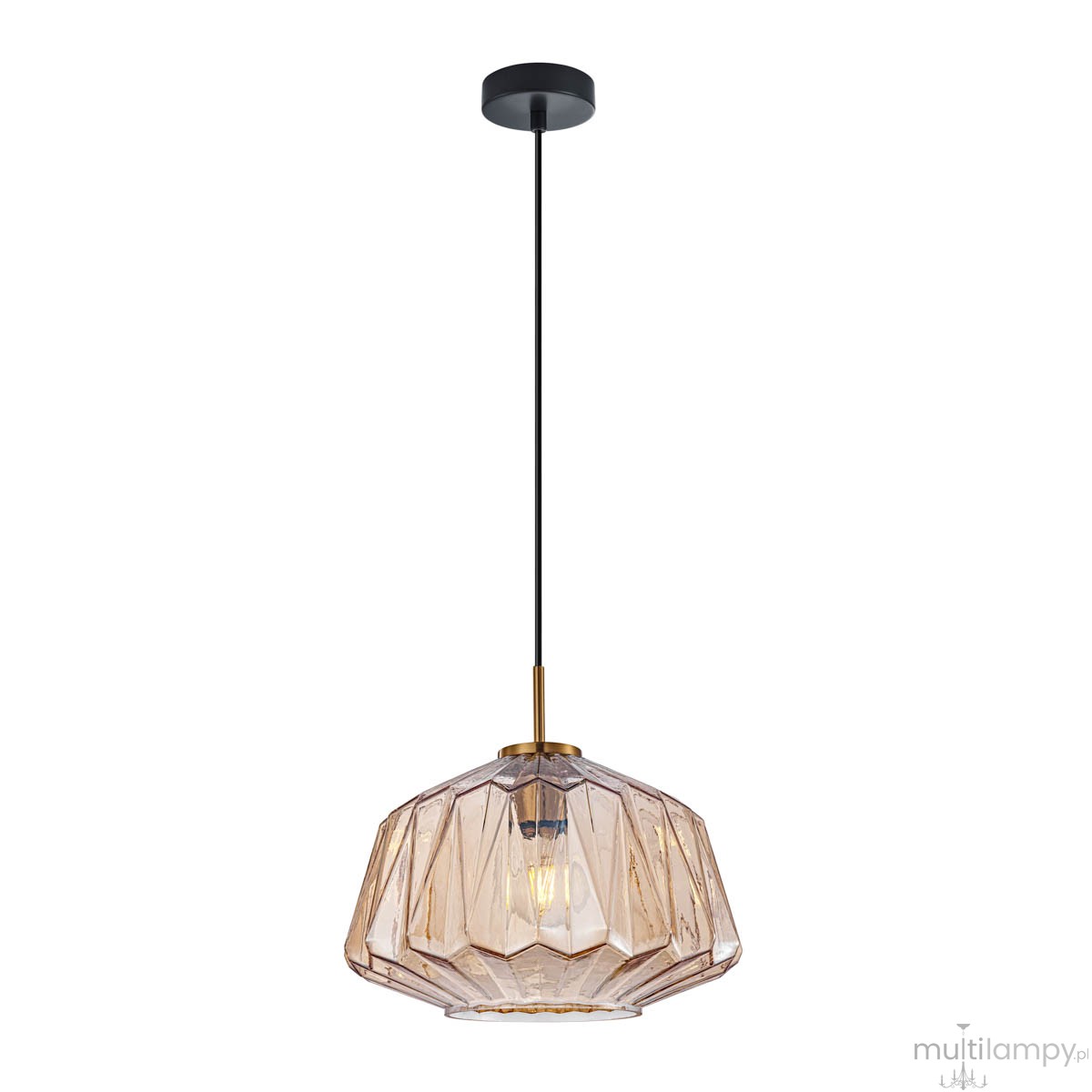 Antita lampa wisząca 1xE27 czarna/bursztynowy PND-3644-1-BRO-AMB